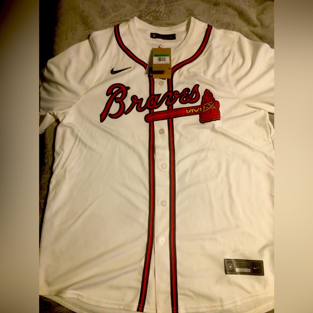 Atlanta Braves Acuna Jr. Nike Jersey, White, Size XLarge